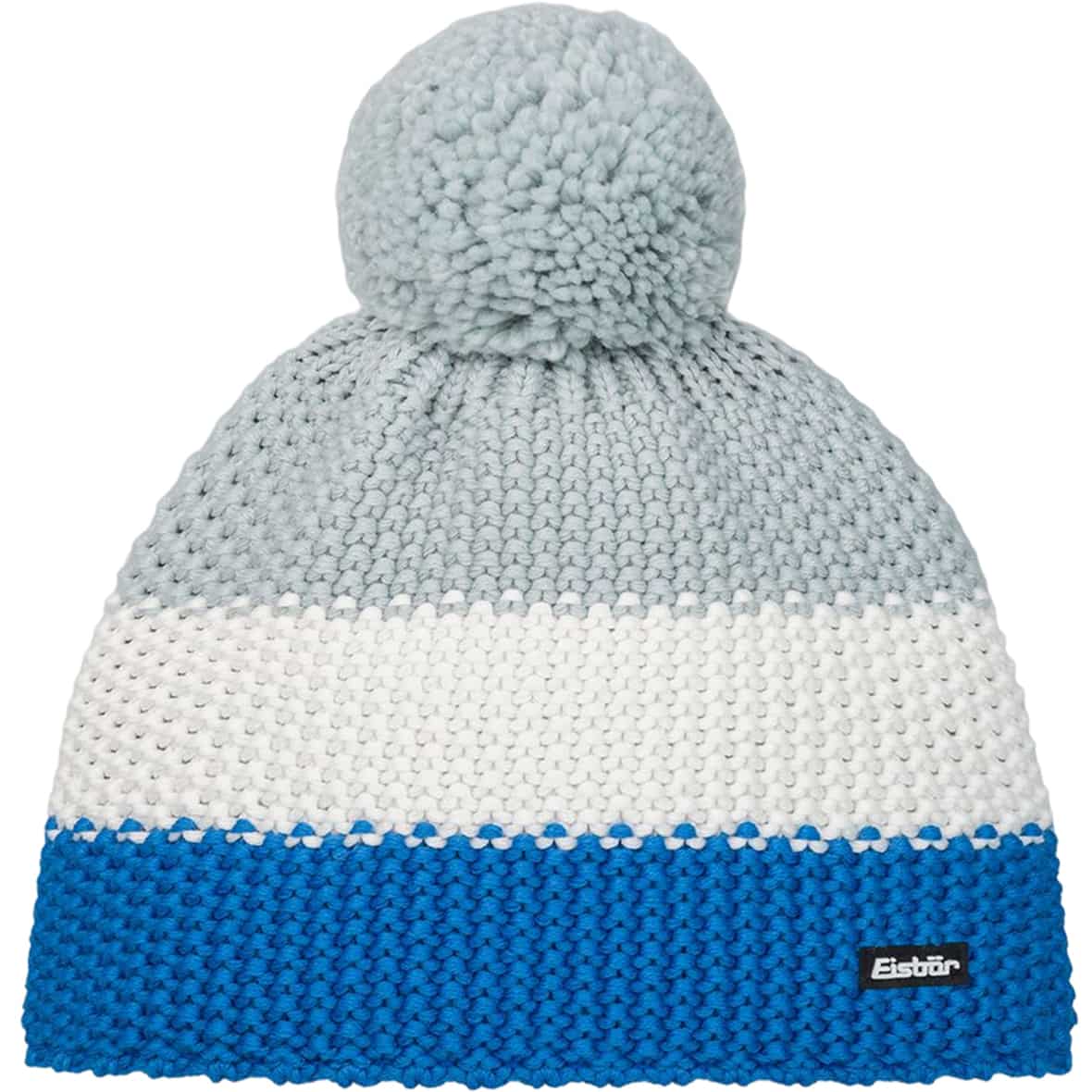 Star Pompon Kinder Mütze Blau_231__EISBLAU-WHIT | 55