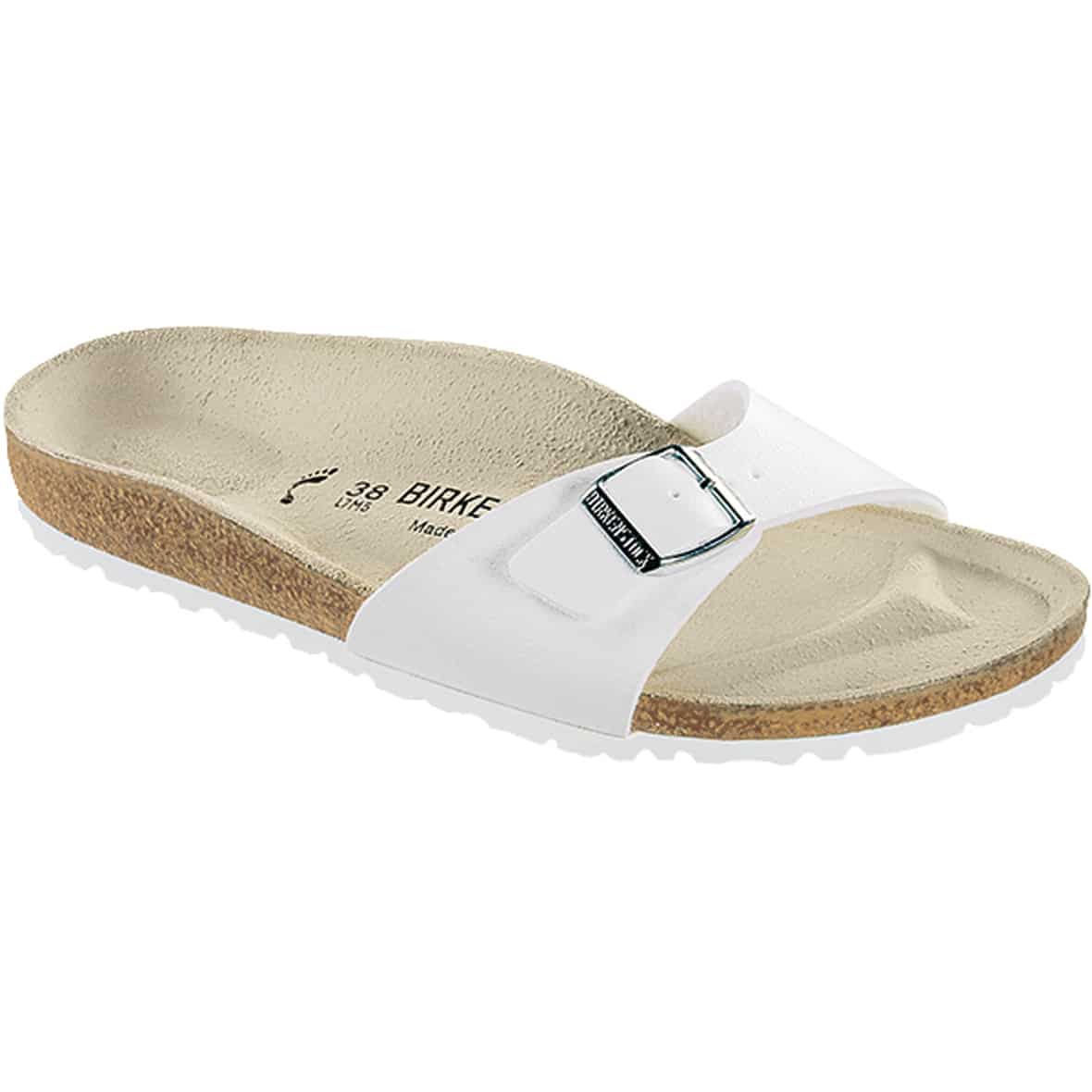 Birkenstock Madrid Birko-Flor Schmal Damen Sandalen ( Weiß 36)