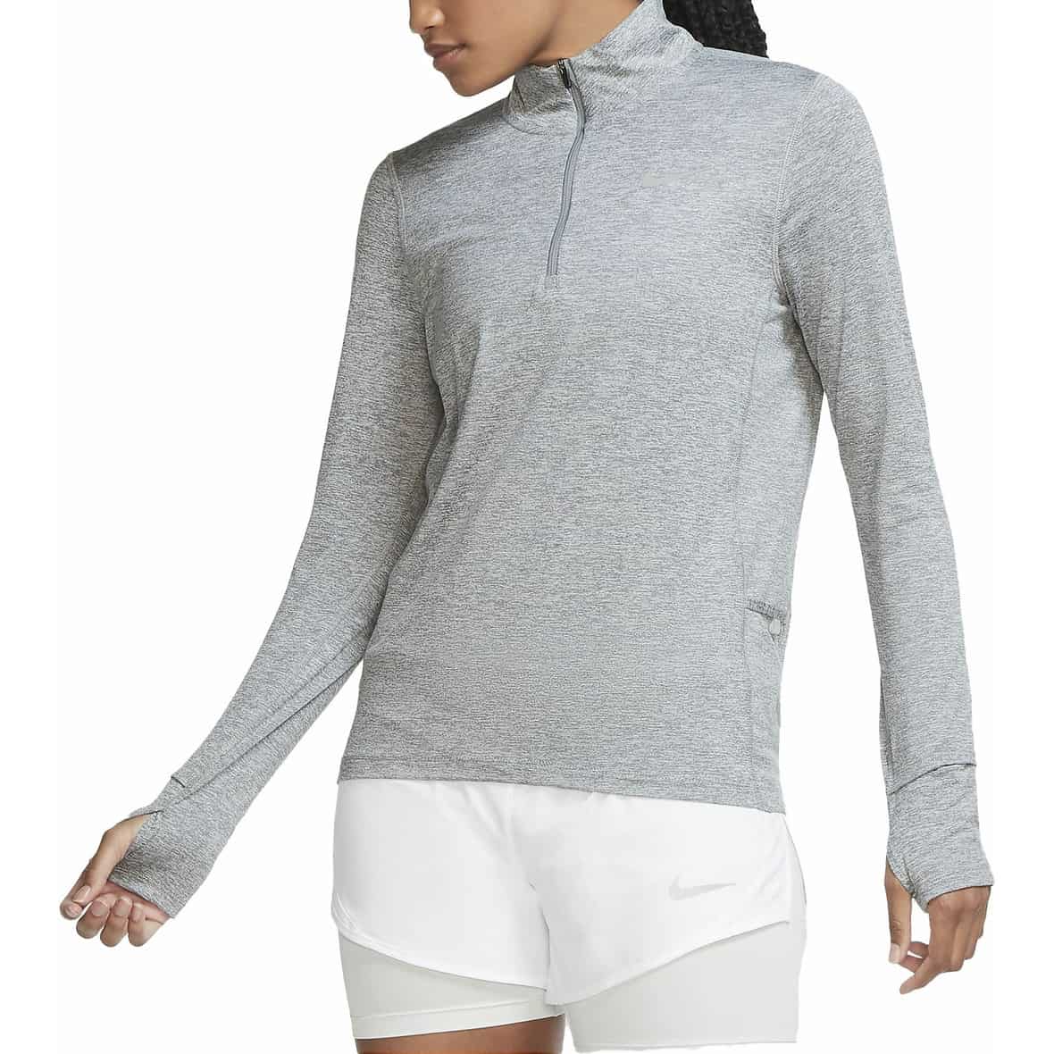 Nike W NK E Top HZ Damen Laufshirt (Anthrazit L ) Laufbekleidung