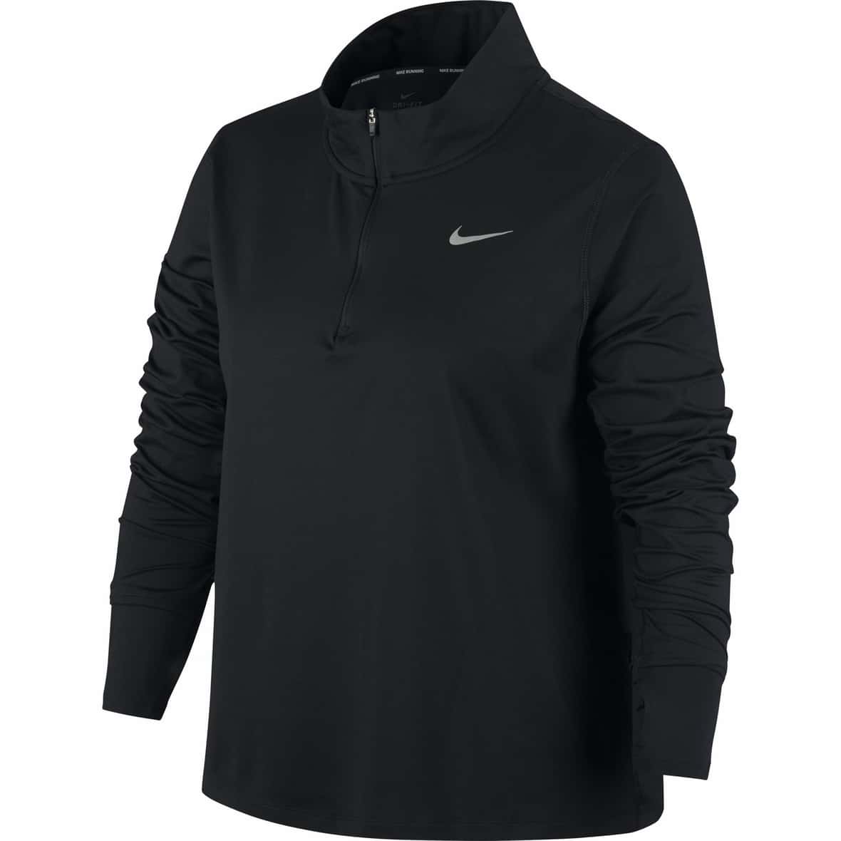 Nike W NK E Top HZ Damen Laufshirt (Schwarz XL ) Laufbekleidung