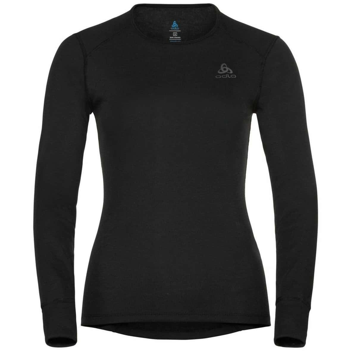 Odlo Active Warm ECO Bl Top Crew Neck L/S W Damen Funktionsunterhemd (Schwarz M ) Skitourenbekleidung