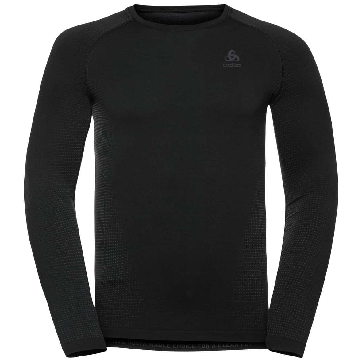 Odlo Performance Warm ECO Bl Top Crew Neck L/S M Herren Funktionsunterhemd (Schwarz Größe) Laufbekleidung