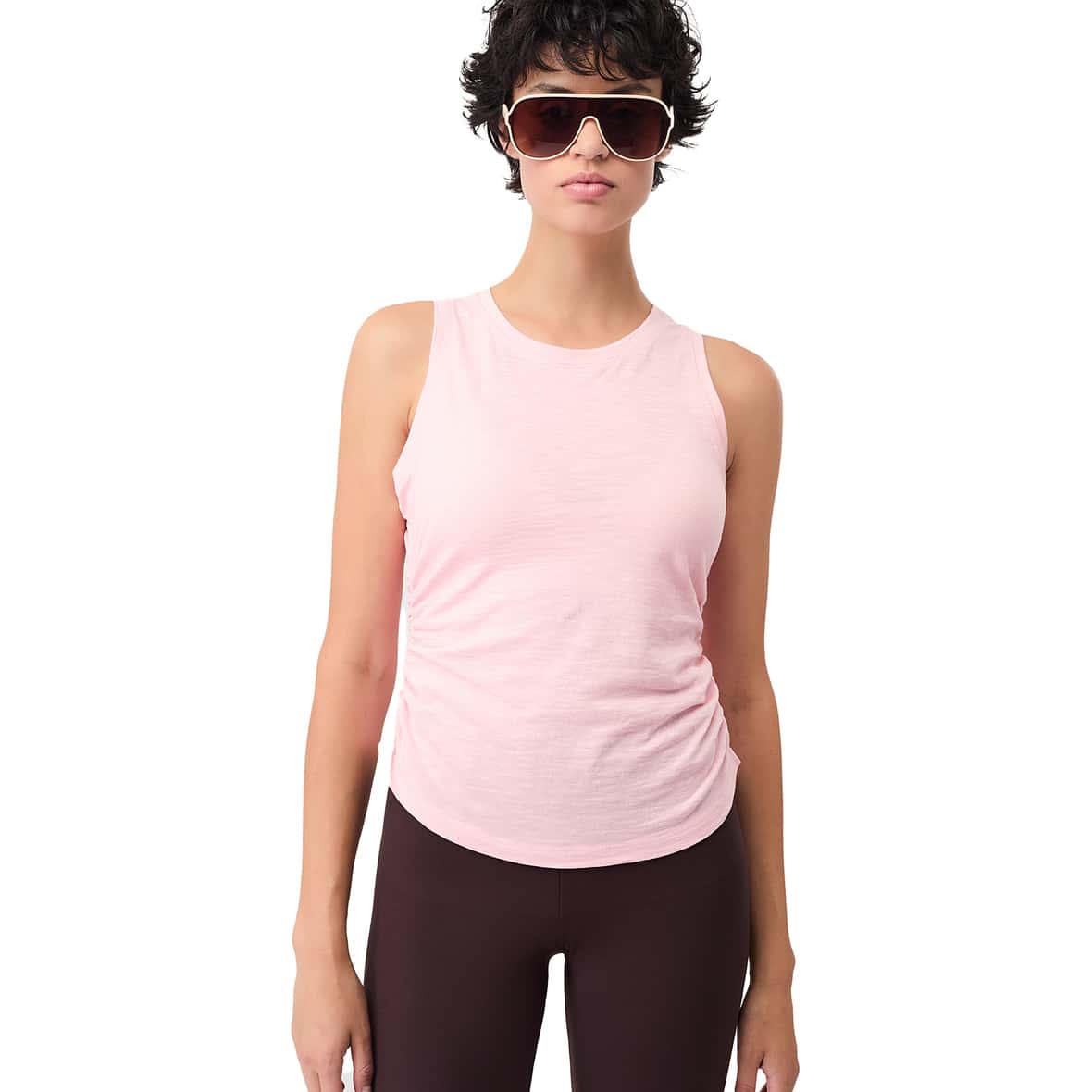 Cropped Ruffled Damen Tanktop Rosa_ENGLISH ROSE | XL