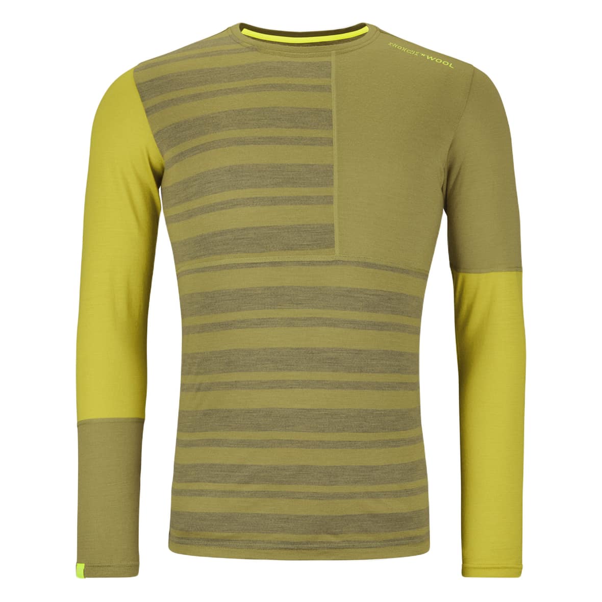 Ortovox 185 Rock'n'Wool Long Sleeve M Herren Funktionsunterhemd (Lime L ) Fitnessbekleidung