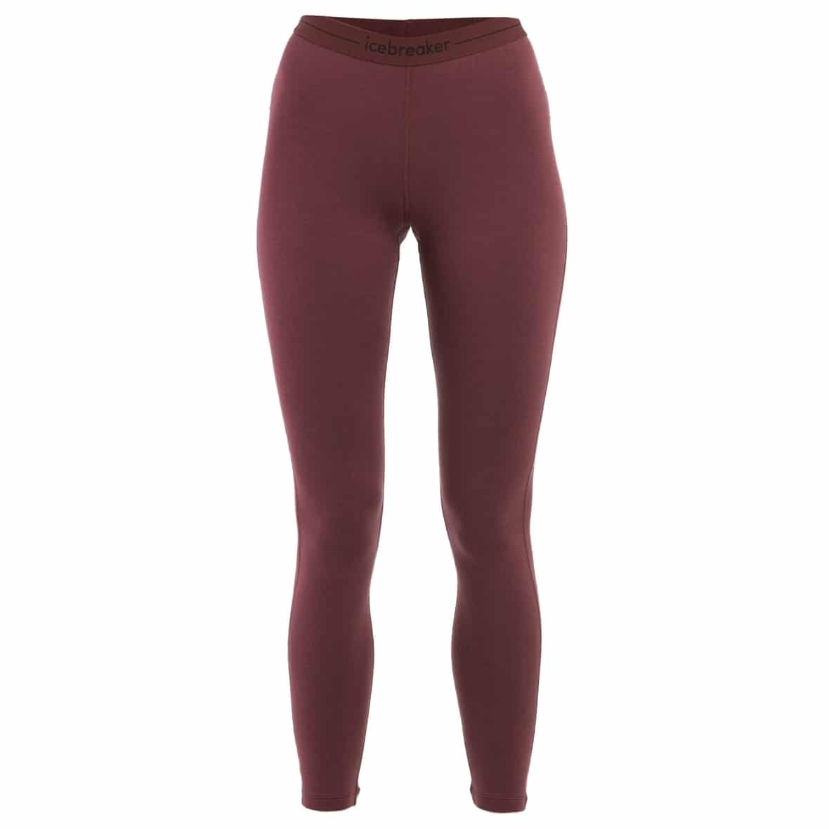 Icebreaker W 260 Tech Leggings Damen Funktionsunterhose (Dunkelrot L UK) Skiunterwäsche