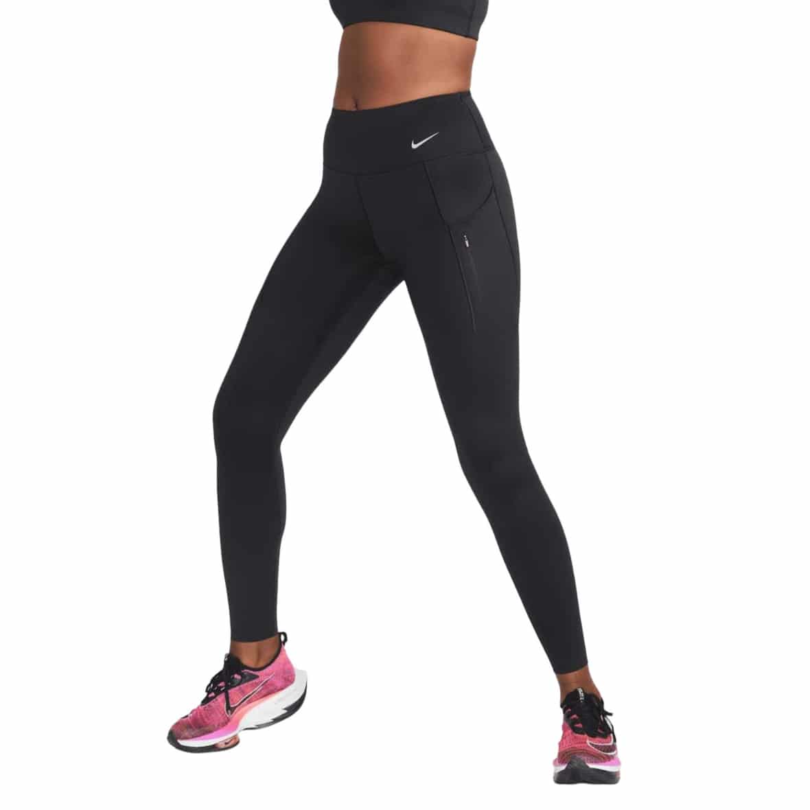 W NK Dri-Fit Go Mid-Rise Tight Damen Laufhose Schwarz_010__BLACK/BLACK | XS