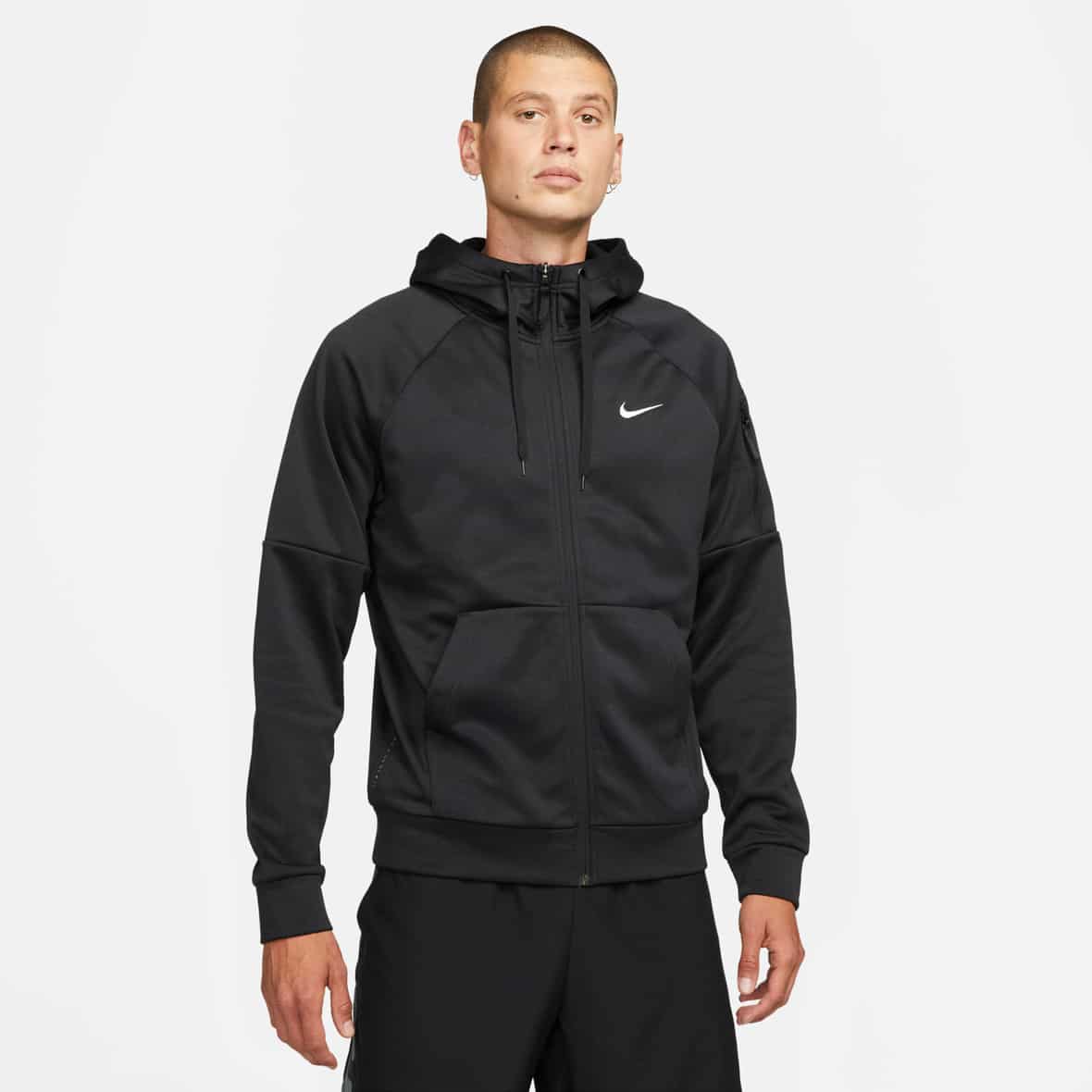 Nike M NK Therma-Fit Hooded Full-Zip Herren Trainingsjacke (Schwarz S) Fitnessbekleidung