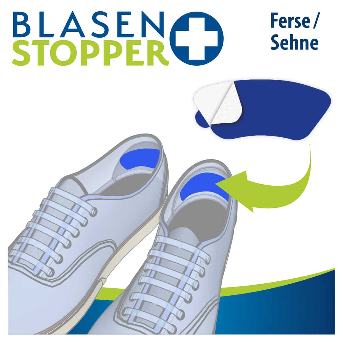 Blasenstopper für Ferse/Sehnen (2 Stck) Blau_BLAU | one size