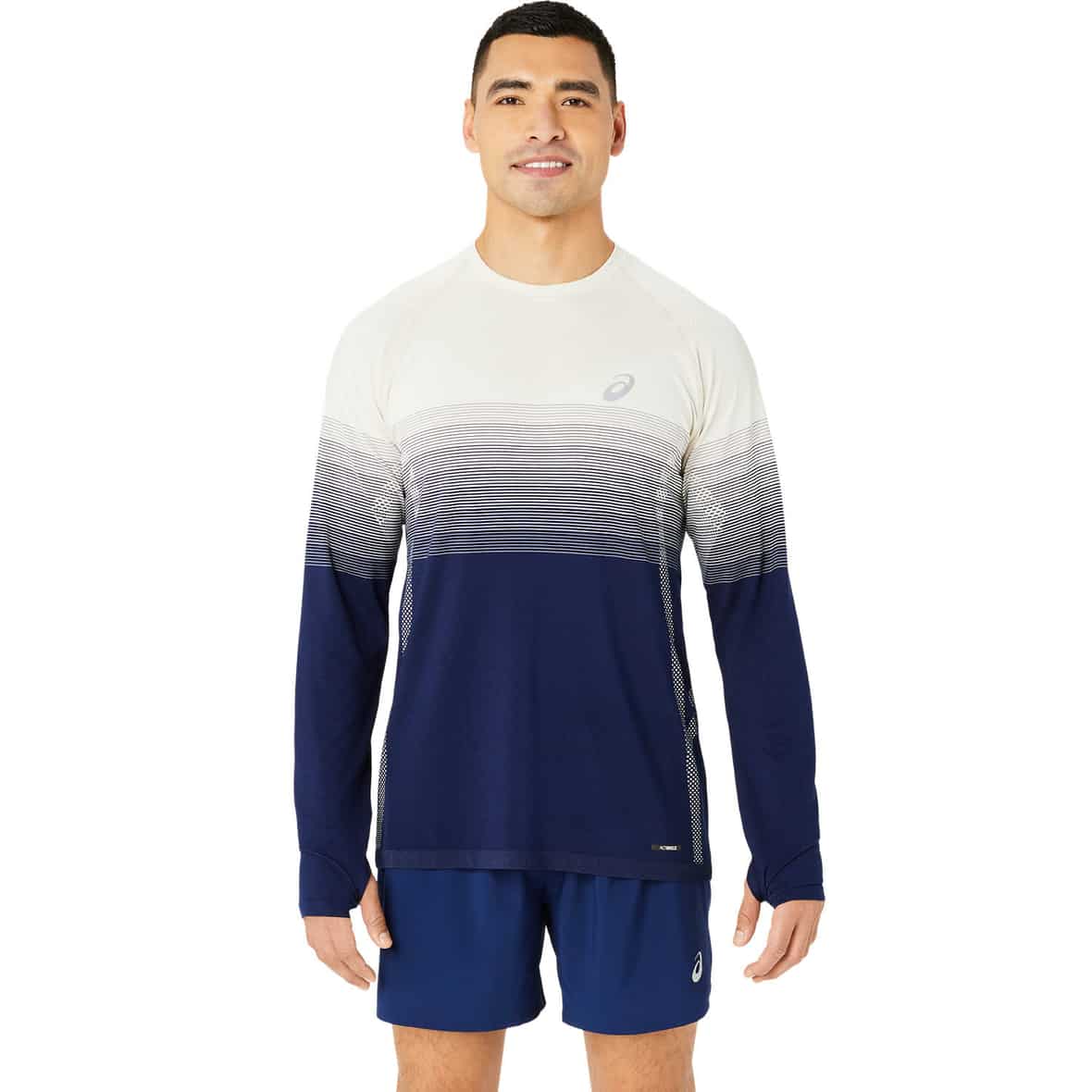 Asics Seamless LS Top Herren Laufshirt (Blau L ) Walkingbekleidung