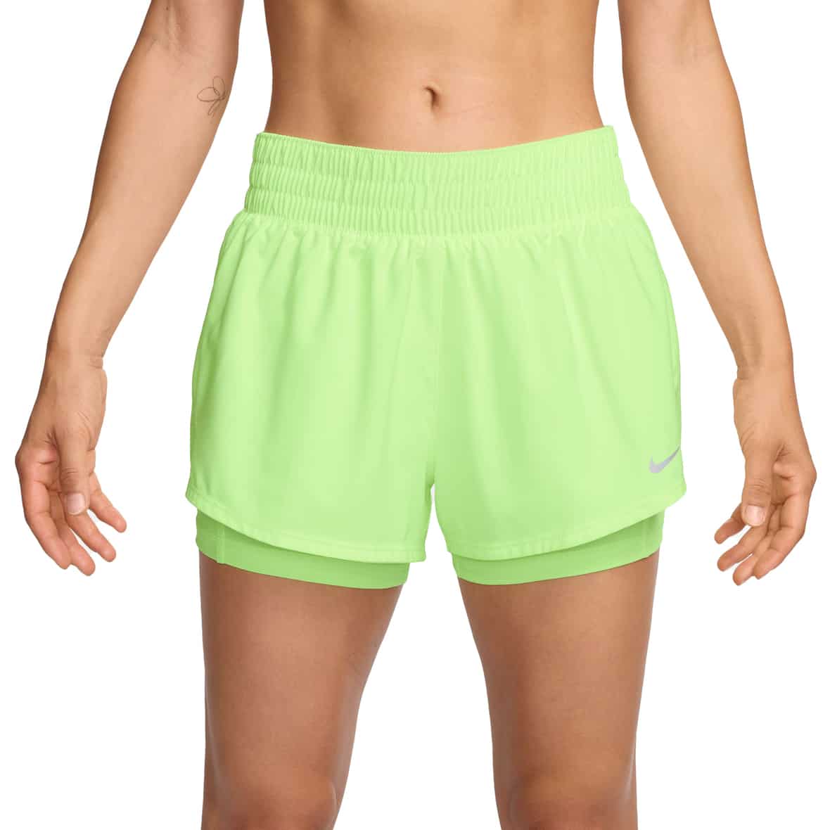 One Dri-Fit 2-in-1 Damen Shorts Gelb_701__BARELY VOLT/REFLECTIVE SILV | L