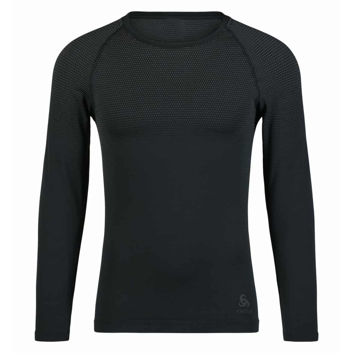 Odlo Performance Light ECO Bl Top Crew Neck L/S M Herren (Schwarz S Größe) Skibekleidung