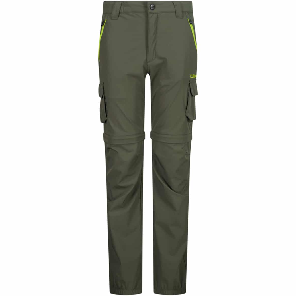 Strech Kinder Zip-Off-Hose Oliv_E319 | 128
