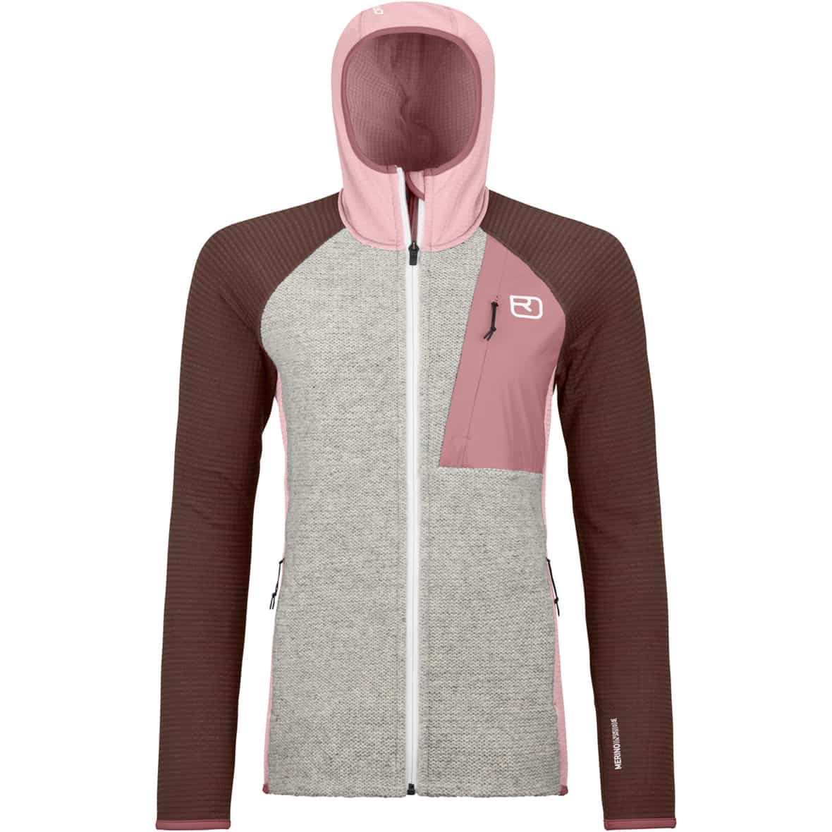 Grid Plus Classic Knit Hoody Damen Fleecejacke Rosa_35501 | XS