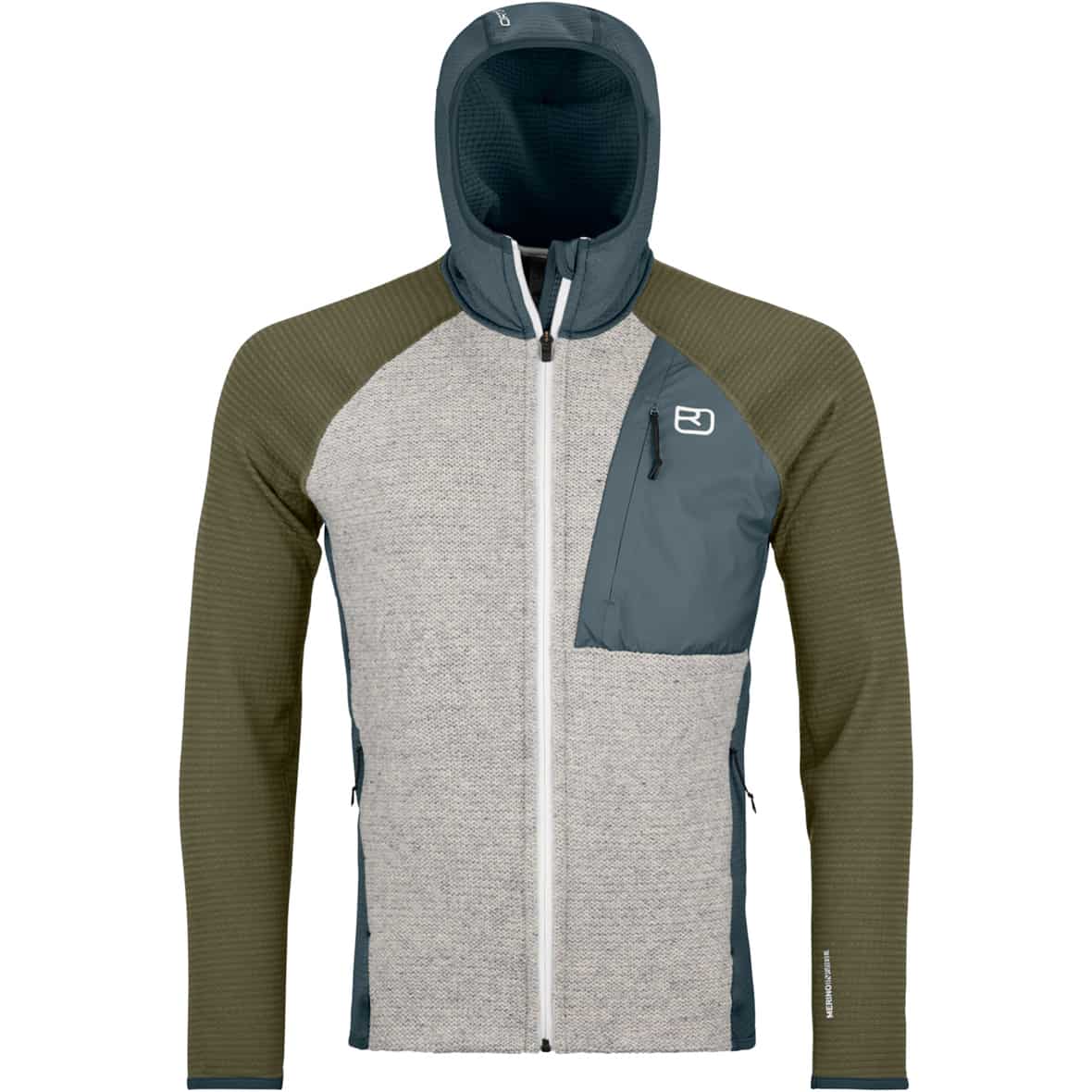 Grid Plus Classic Knit Hoody Herren Fleecejacke Grau_O00197 | XXL
