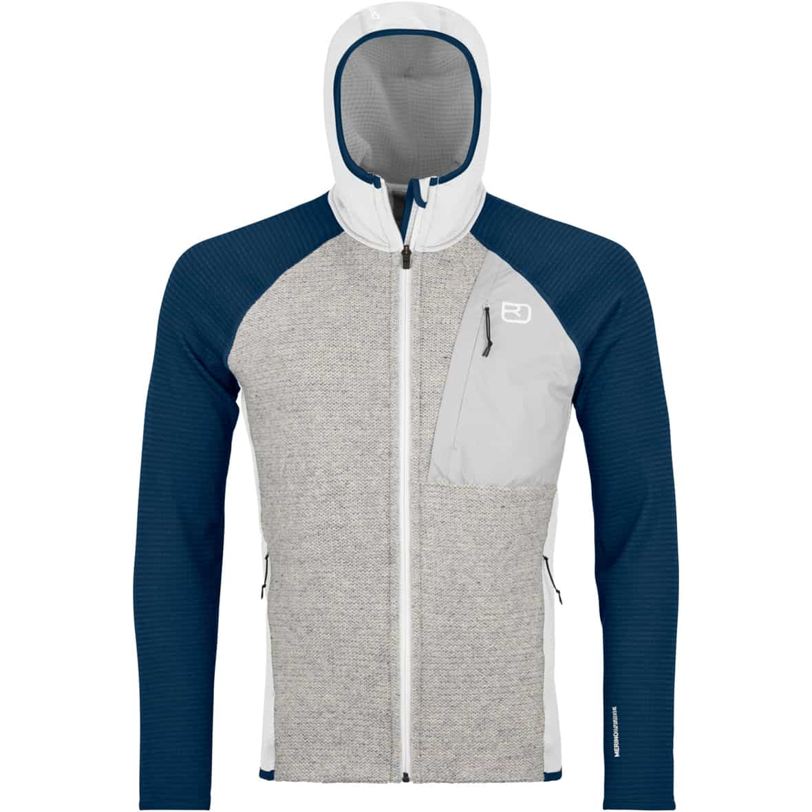 Grid Plus Classic Knit Hoody Herren Fleecejacke Hellgrau_O00383 | XL