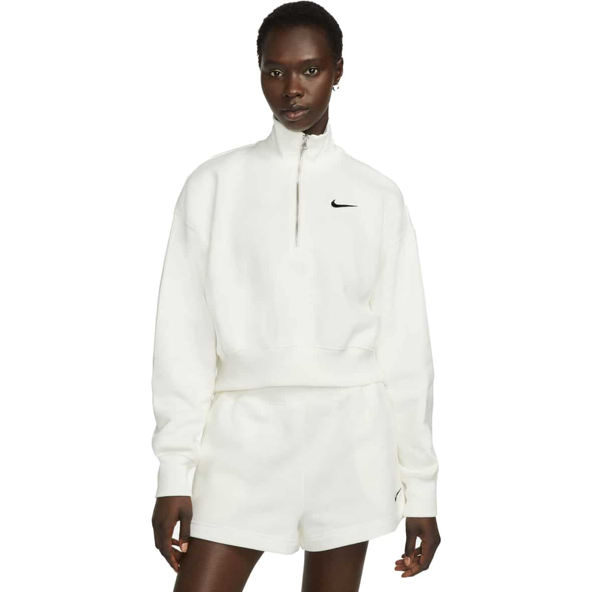 Nike Phoenix Fleece QZ Damen Sweatshirt ( Weiß M)