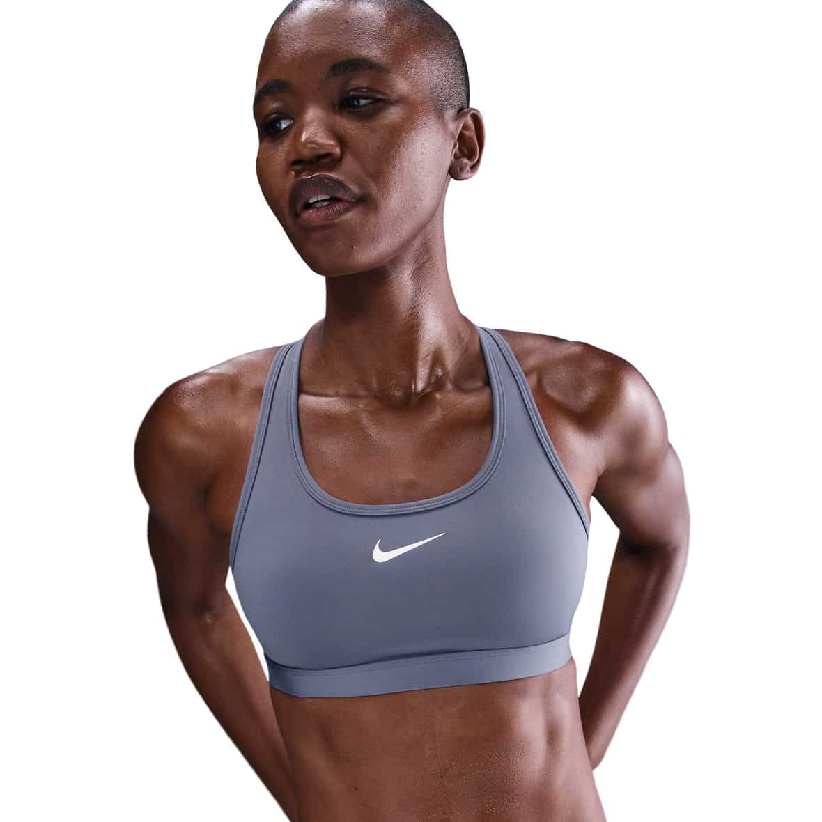 Swoosh Medium Support Damen Sport-BH Blau_499__WORLD INDIGO/WHITE | XS