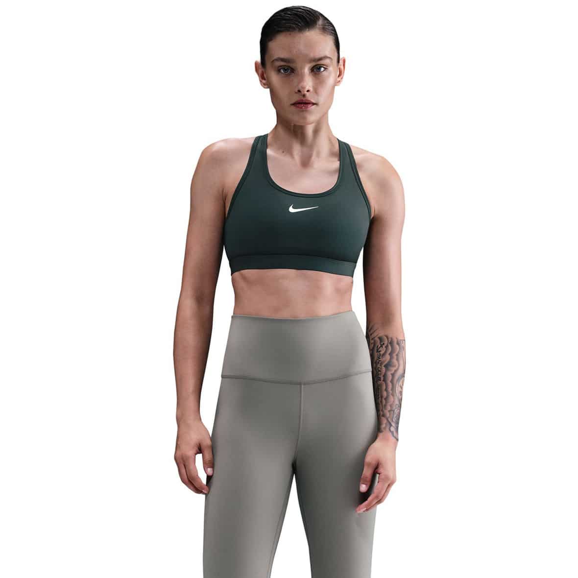 Swoosh Medium Support Damen Sport-BH Petrol_390__SEAWEED/WHITE | XS