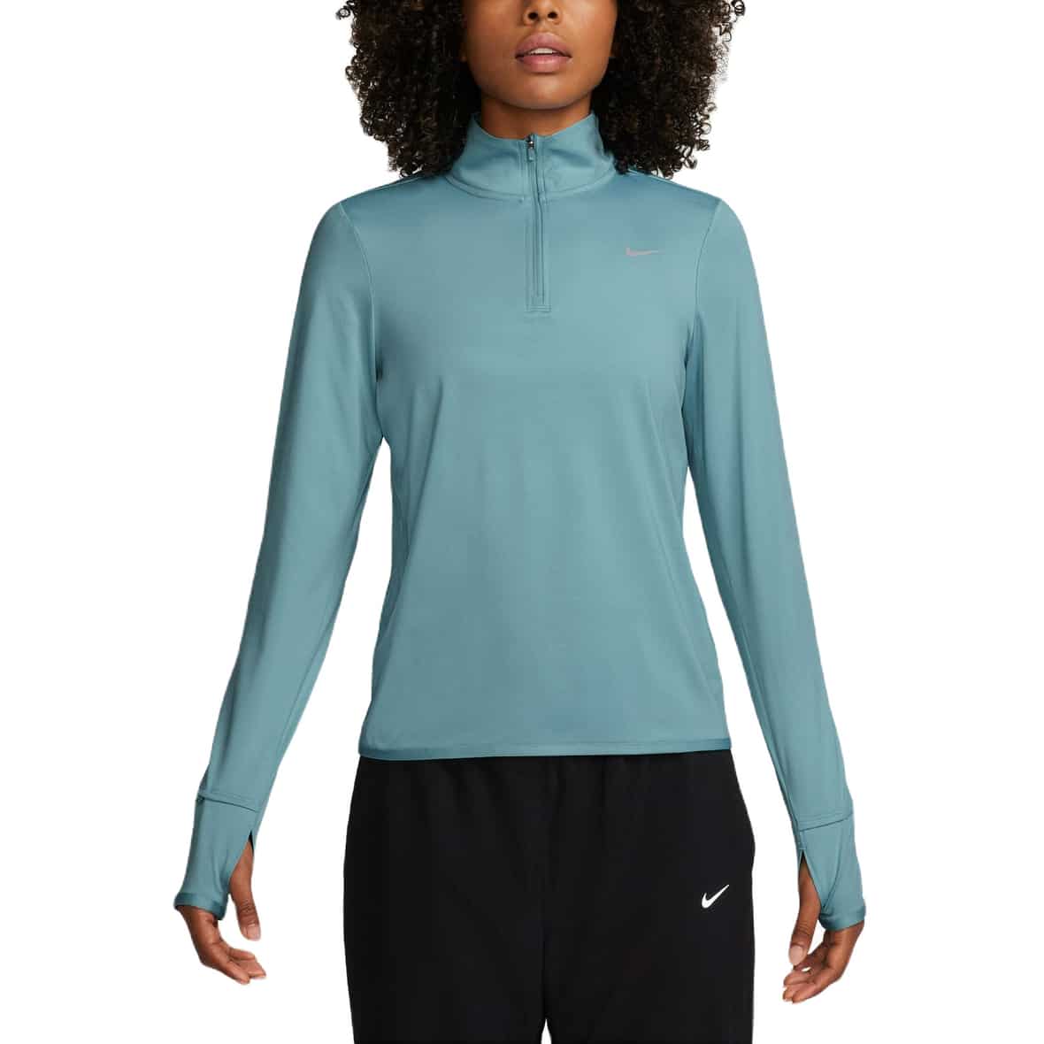 Nike W NK Swift Elmt Dri-Fit UV Half-Zip Top Damen (Türkis L ) Skiunterwäsche