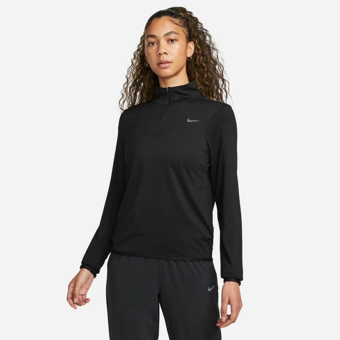 Nike W NK Swift Elmt Dri-Fit UV Half-Zip Top Damen (Schwarz L ) Skiunterwäsche