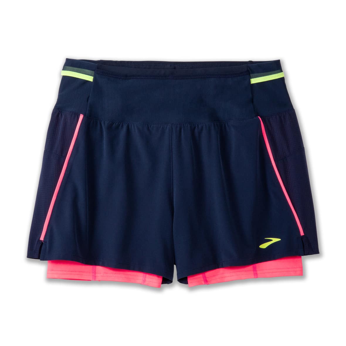 Brooks High Point 3 2-in-1 Short 2.0 Damen (Dunkelblau L ) Laufbekleidung