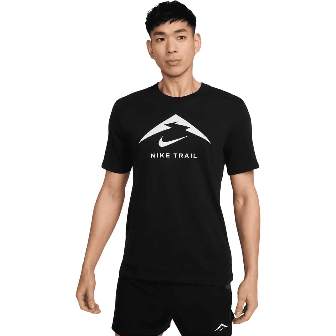 Dri-Fit Tee Trail Logo Herren Laufshirt Schwarz_013__BLACK/FOOTBALL GREY | M