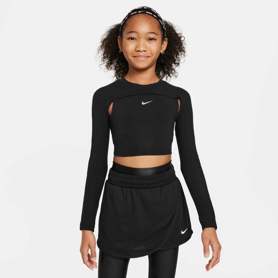 FN9032 Nike Big Kids' (Girls') Dri- Schwarz_010__BLACK/PARTICLE GREY | L