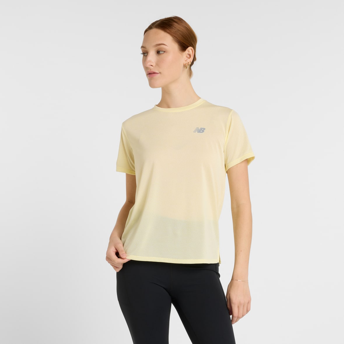 New Balance Athletics Short Sleeve Damen (Gelb XL) Laufbekleidung
