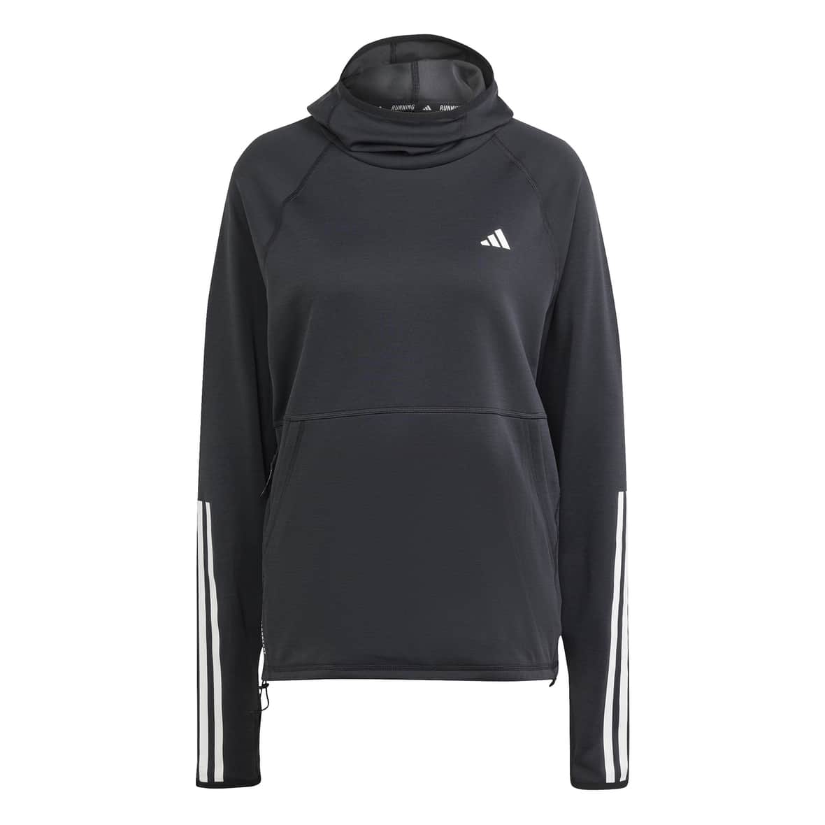 adidas W Own The Run E 3 Stripes Hoodie Damen (Schwarz S) Fitnessbekleidung