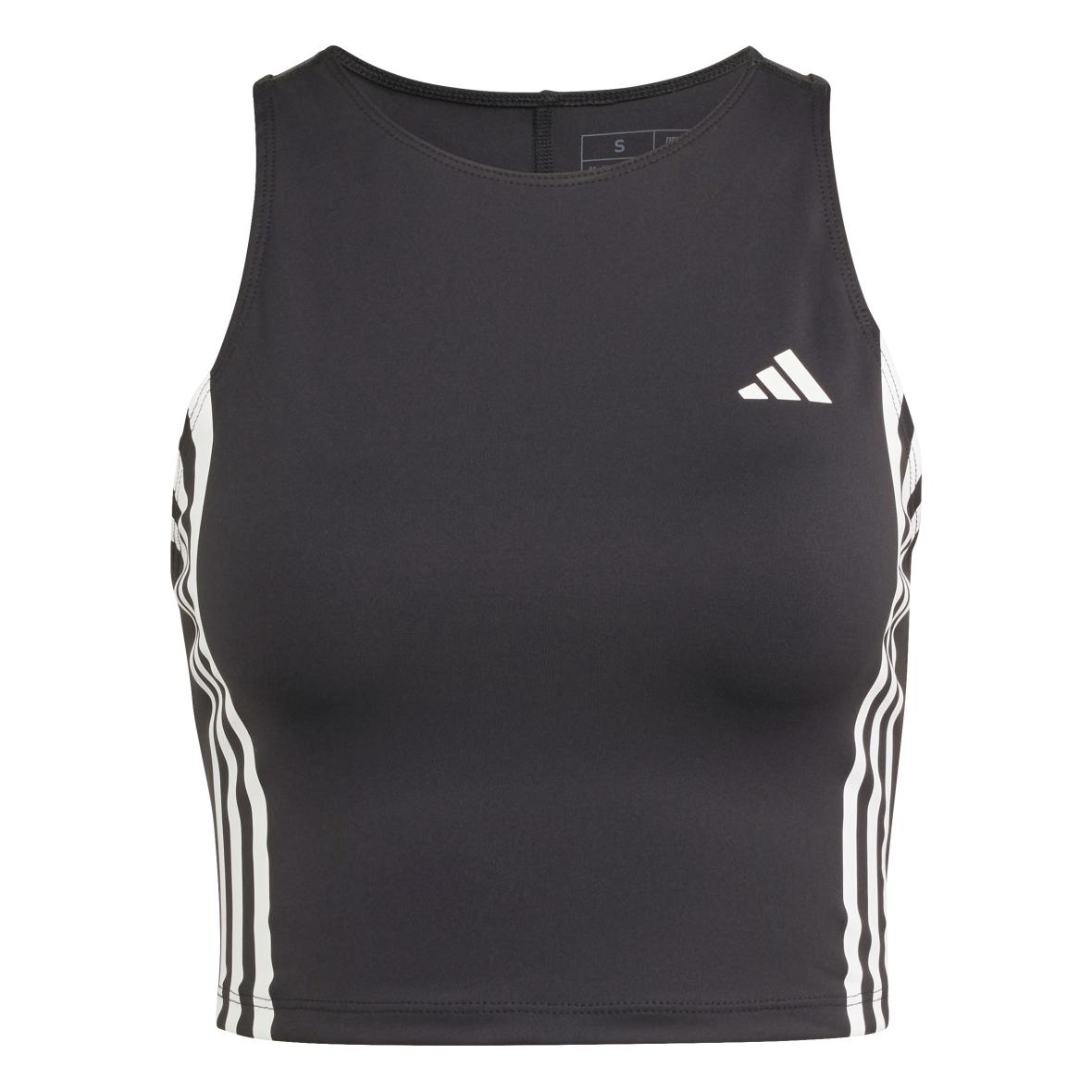Own The Run Essentials 3 Stripes Tank Damen Laufshirt Schwarz_000__BLACK | L