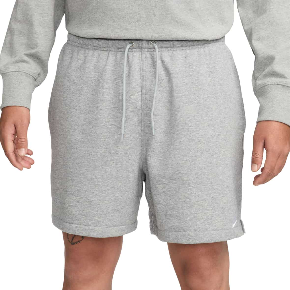 Club Flow French Terry  Herren Shorts Grau_063__DK GREY HEATHER/LT SMOKE GREY/WHITE | XXL