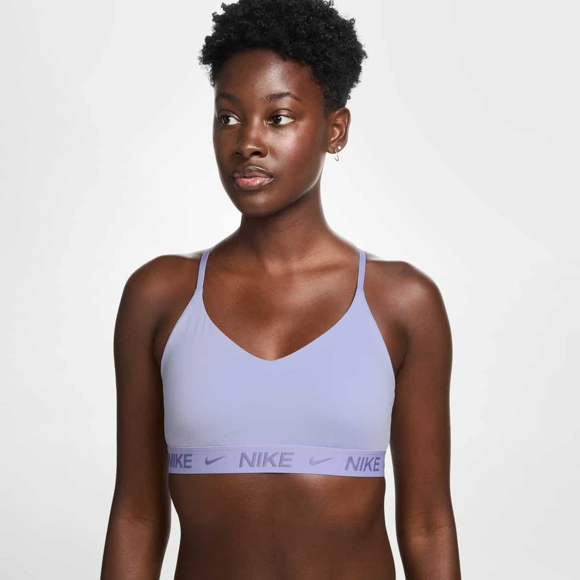 Nike W NK Dri-Fit Indy Light Support Bra Damen (Flieder M Größe) Laufbekleidung