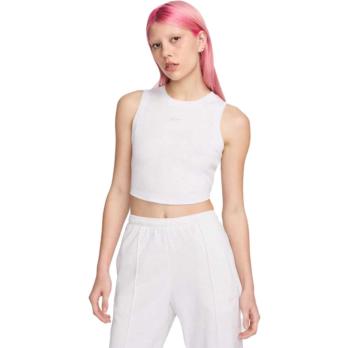 Sportswear Crop Damen Tanktop Weiß_051__BIRCH HEATHER/LT OREWOOD BRN | S