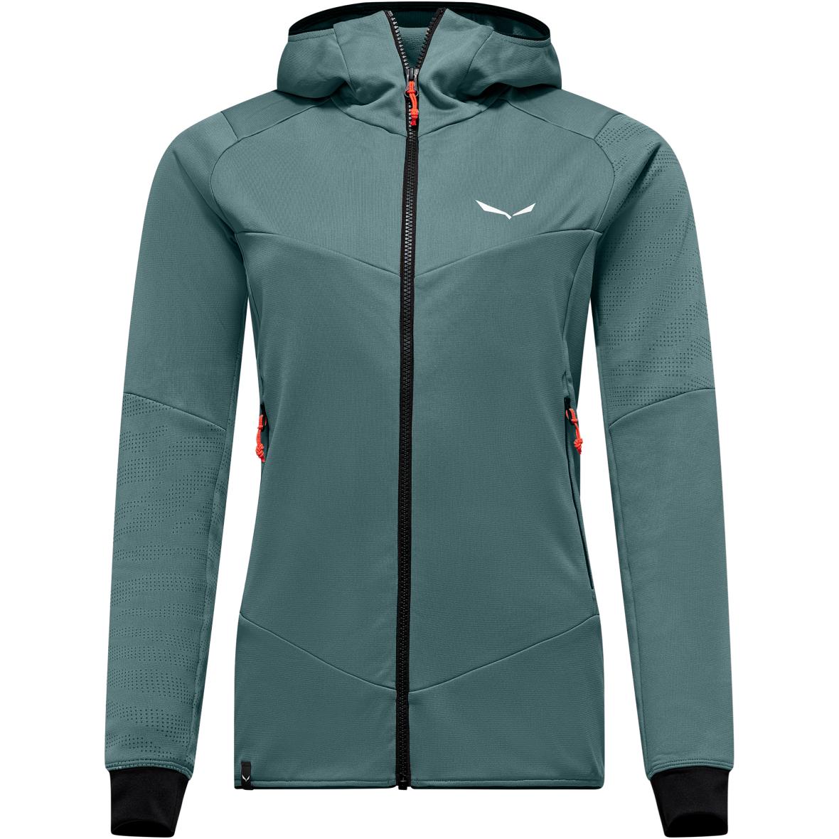 Sella Crevasse Hooded Damen Fleecejacke Türkis_8260 | 38