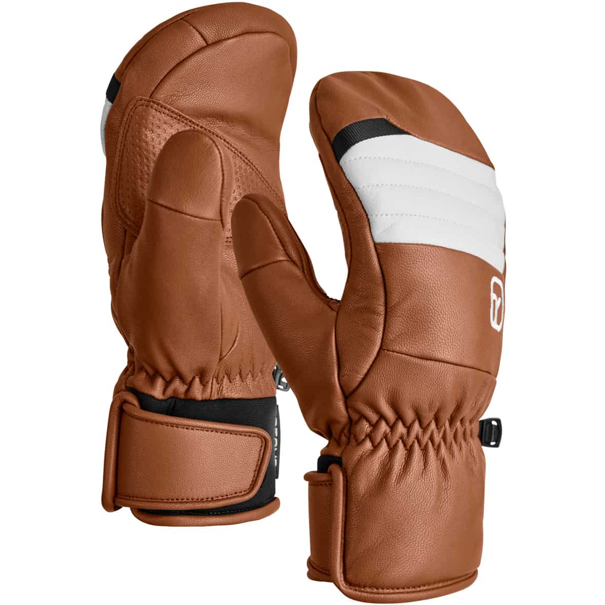 Full Leather Damen Fäustlinge Orange_70701 | L