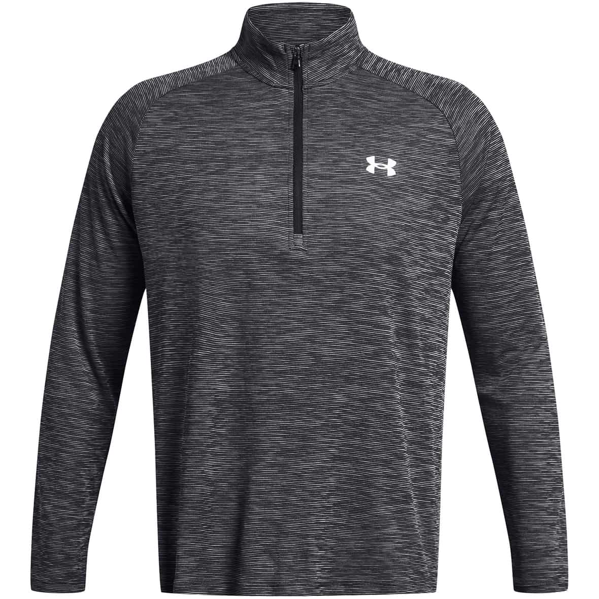 Tech Textured 1/2 Zip Herren Longsleeve Schwarz_001 | M
