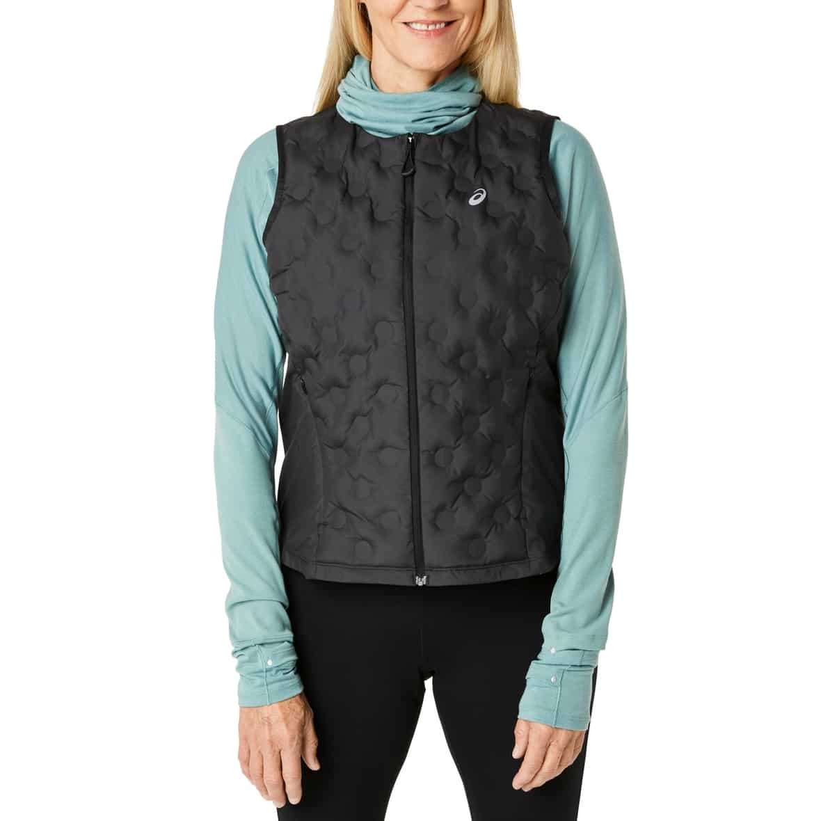 Asics Nagino Run Padded Gilet Damen (Schwarz L) Laufbekleidung