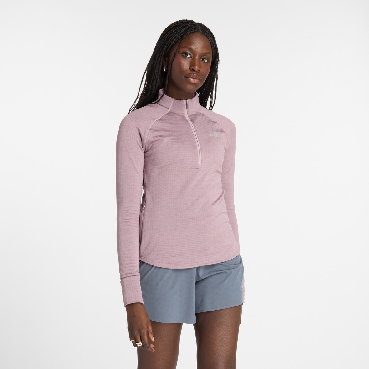 New Balance Athletics Heat Grid Half Zip Damen (Flieder M) Laufshirts