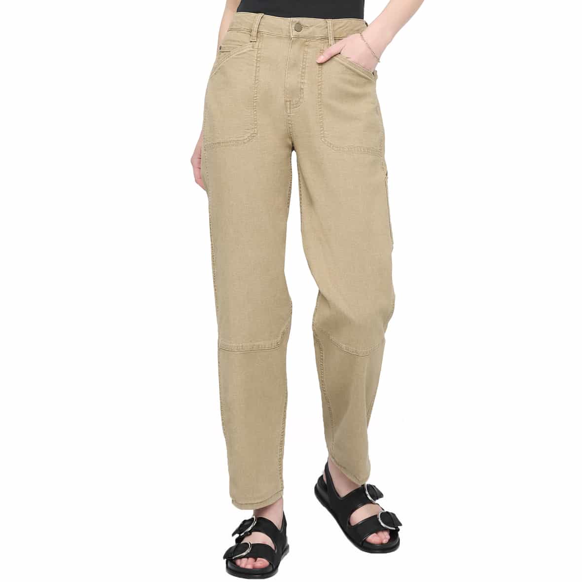 Stretch Canvas Utility Damen Jeans