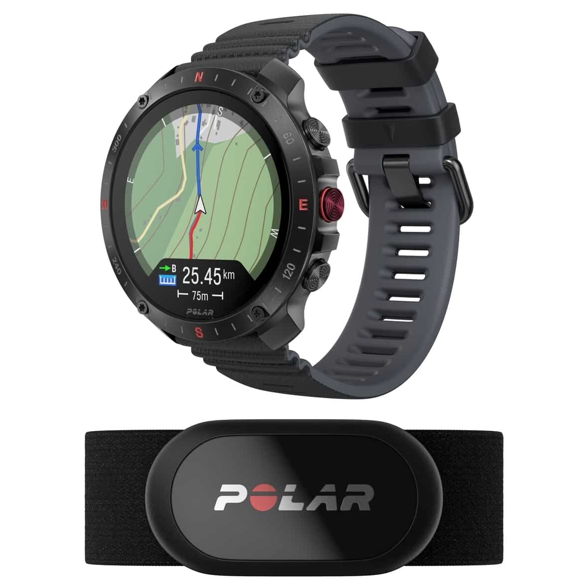 Polar GRIT X2 PRO HR S-L (Schwarz One Size) Pulsmesser