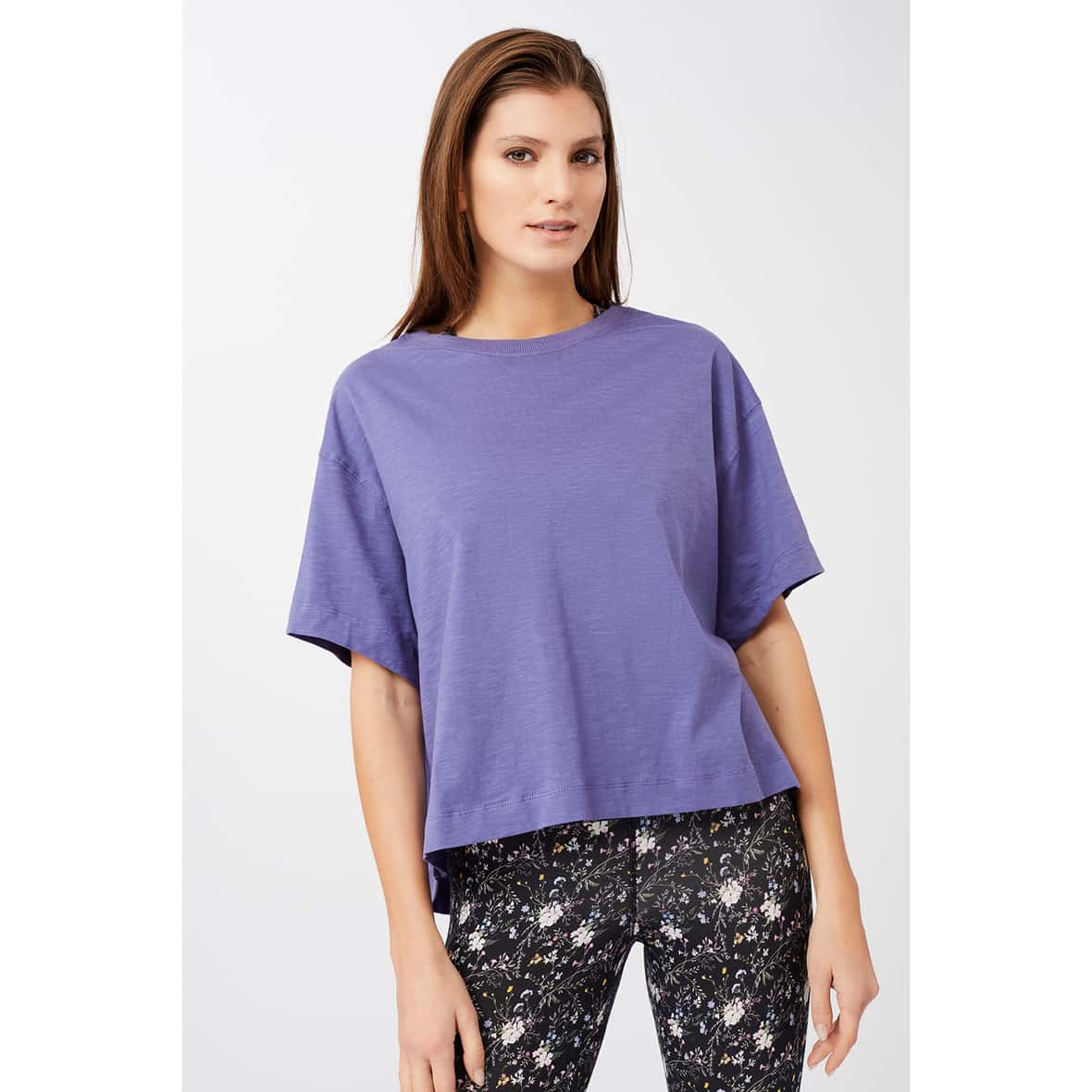 Mandala Boxy Tee Damen (Violett L Größe) z_old_T-Shirts