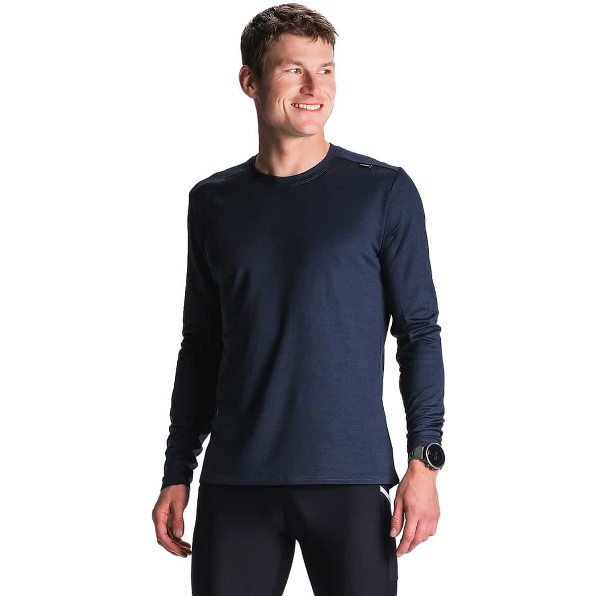 Mens Technical Merino 150 LS Herren Laufshirt Dunkelblau_NIB | XL