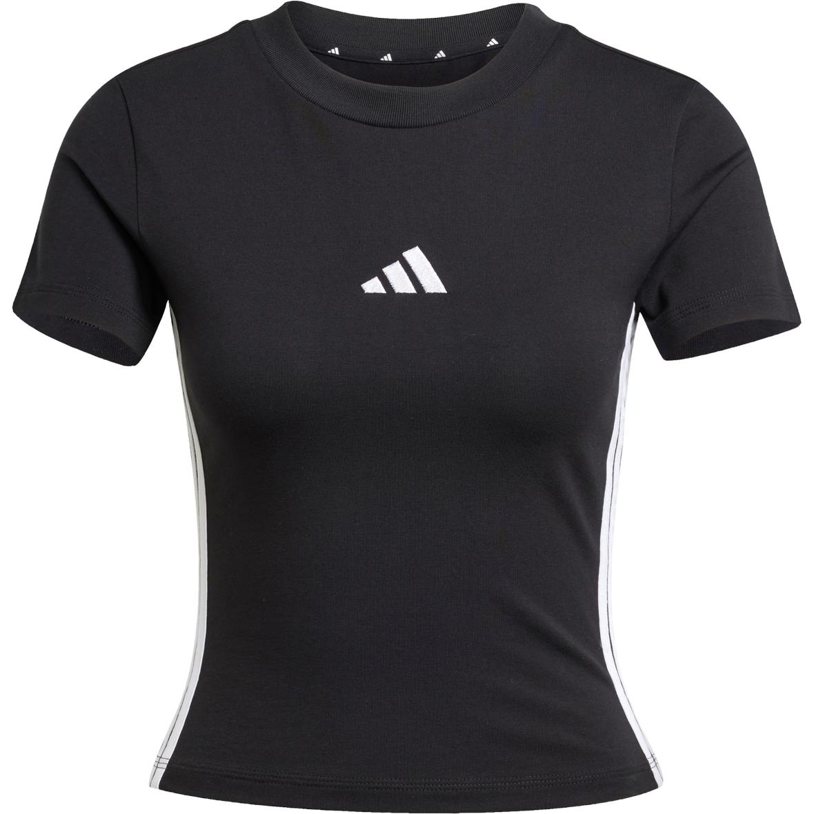  Essentials 3-Stripes Damen T-Shirt Weiß_000__BLACK/WHITE | M