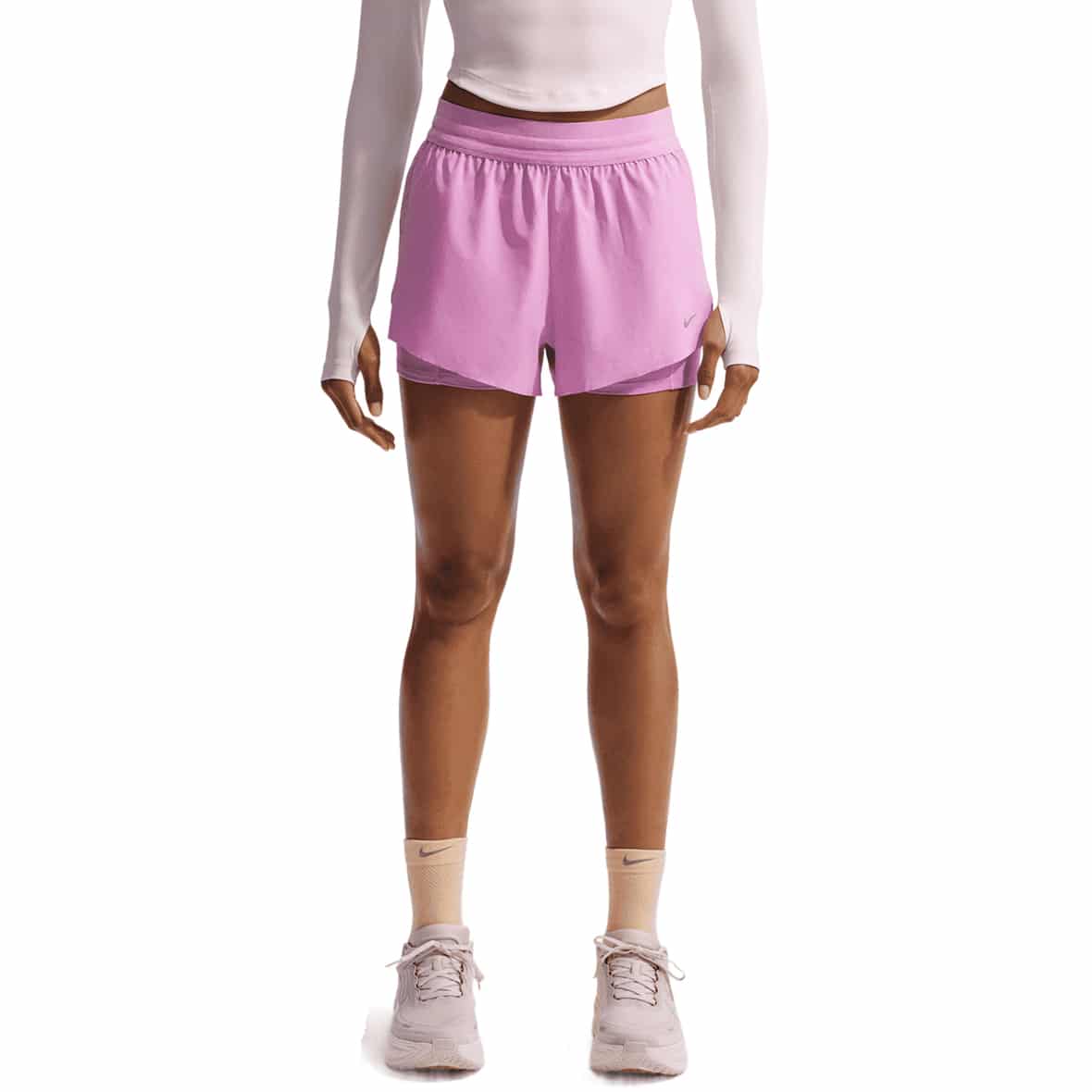 Swift Dir-Fit Mid-Rise 2n1  Damen Laufshorts Rosa_503__LT MAGENTA/LT MAGENTA/REFLECTIVE SI | XS
