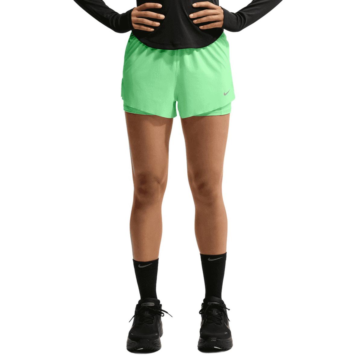 Swift Dir-Fit Mid-Rise 2n1  Damen Laufshorts Hellgrün_336__ILLUSION GREEN/REFLECTIVE SILV | M