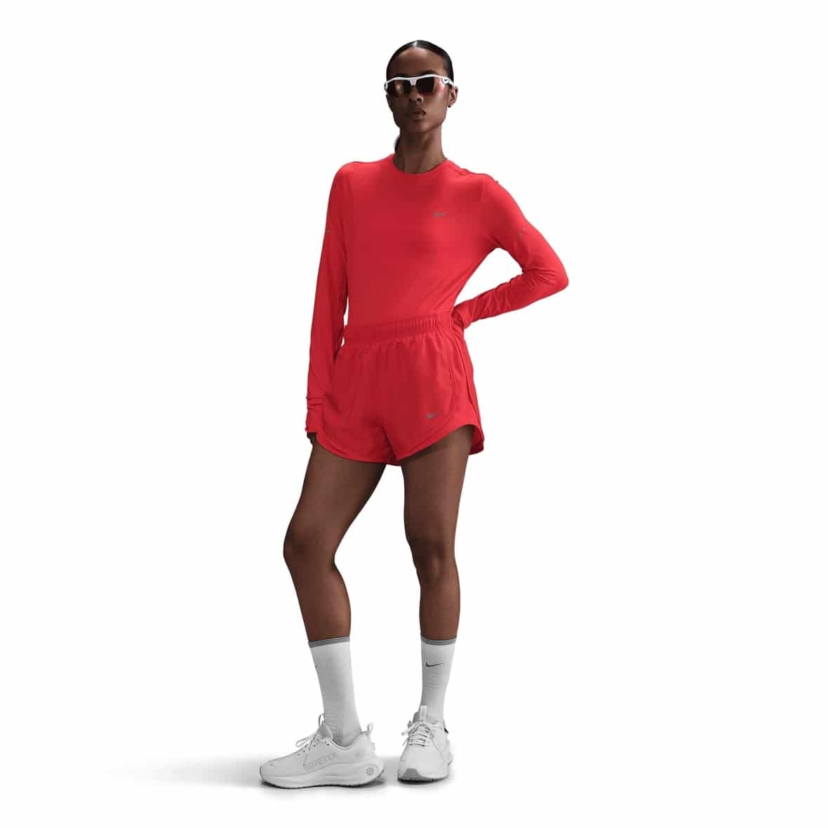 Tempo Dri-Fit Mid-Rise 3 Inch Damen Laufshorts Hellrot_696__LT CRIMSON/LT CRIMSON/REFLECTIVE SI | L