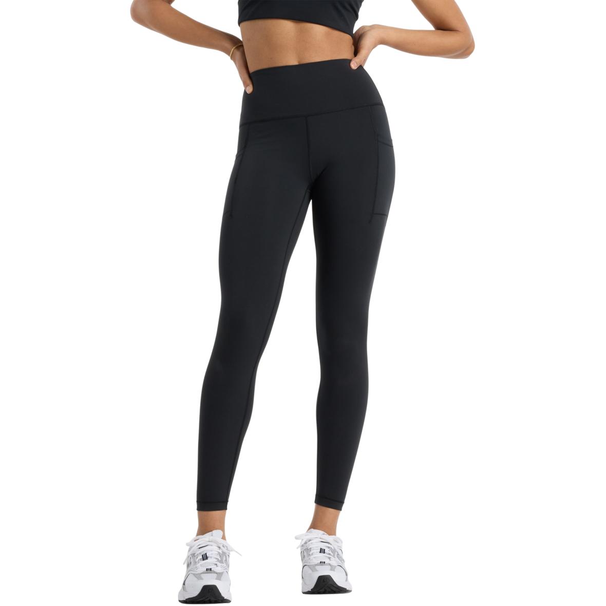Sleek Pocket High Rise Damen Lauftights Schwarz_BK | L