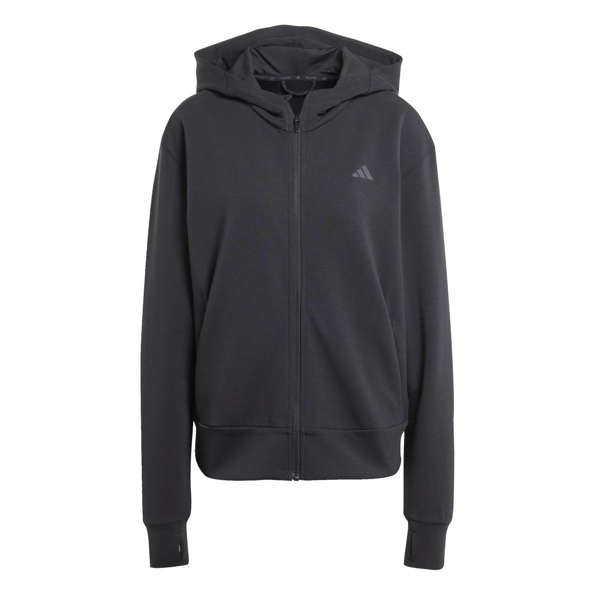 Designed 4 Training Damen Zip-Hoodie Schwarz_000__BLACK | S