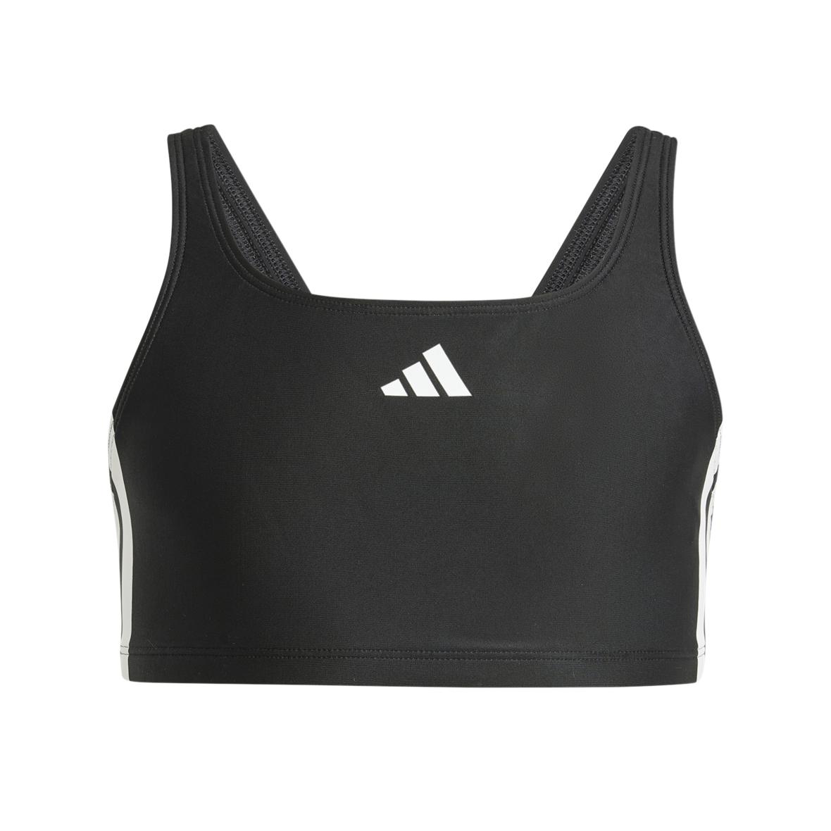 3-Streifen V-Back Kinder Bikini Schwarz_000__BLACK/WHITE | 128