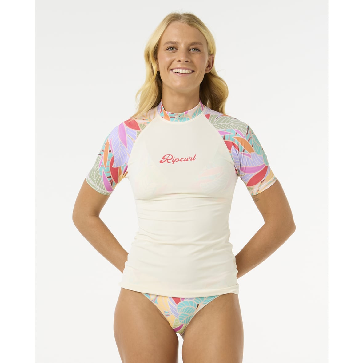 Rip Curl Cala Vadella Ss Rash Vest Damen (Bunt S Größe)